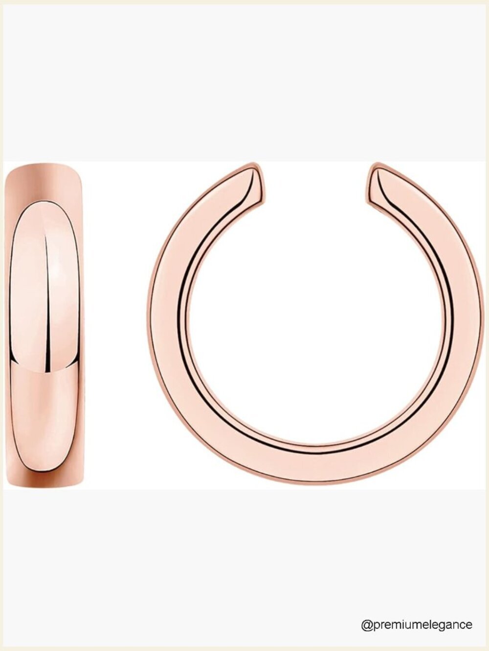 Gold Plated Sterling Silver Huggie Ear Cuff Clip On Cartilage Earrings